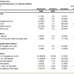 RMA format ratios for Industry Comparison